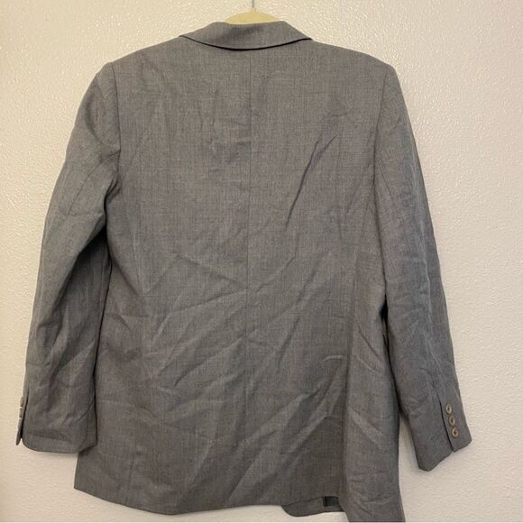 Lands End woman’s vintage 100% wool gray suit Buisness 2 button blazer jacket-12 - Picture 2 of 10